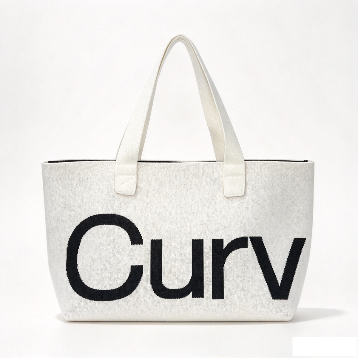 Curves Knit Tote White