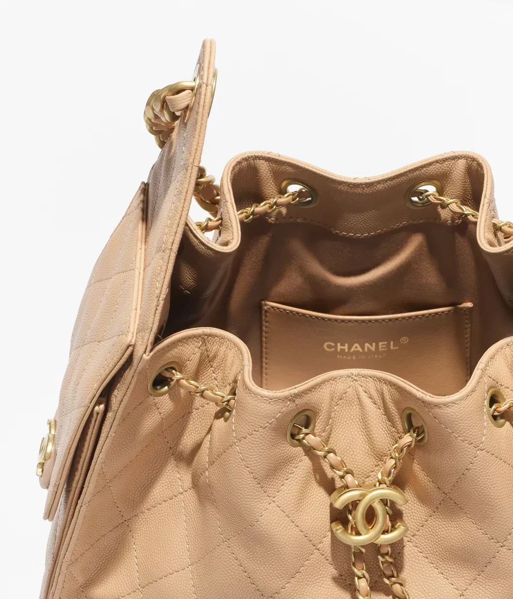 Chanel Mini 25 Quilted Leather Handle Shoulder Bag with Chain Strap (20 x 22 x 12.5) cm