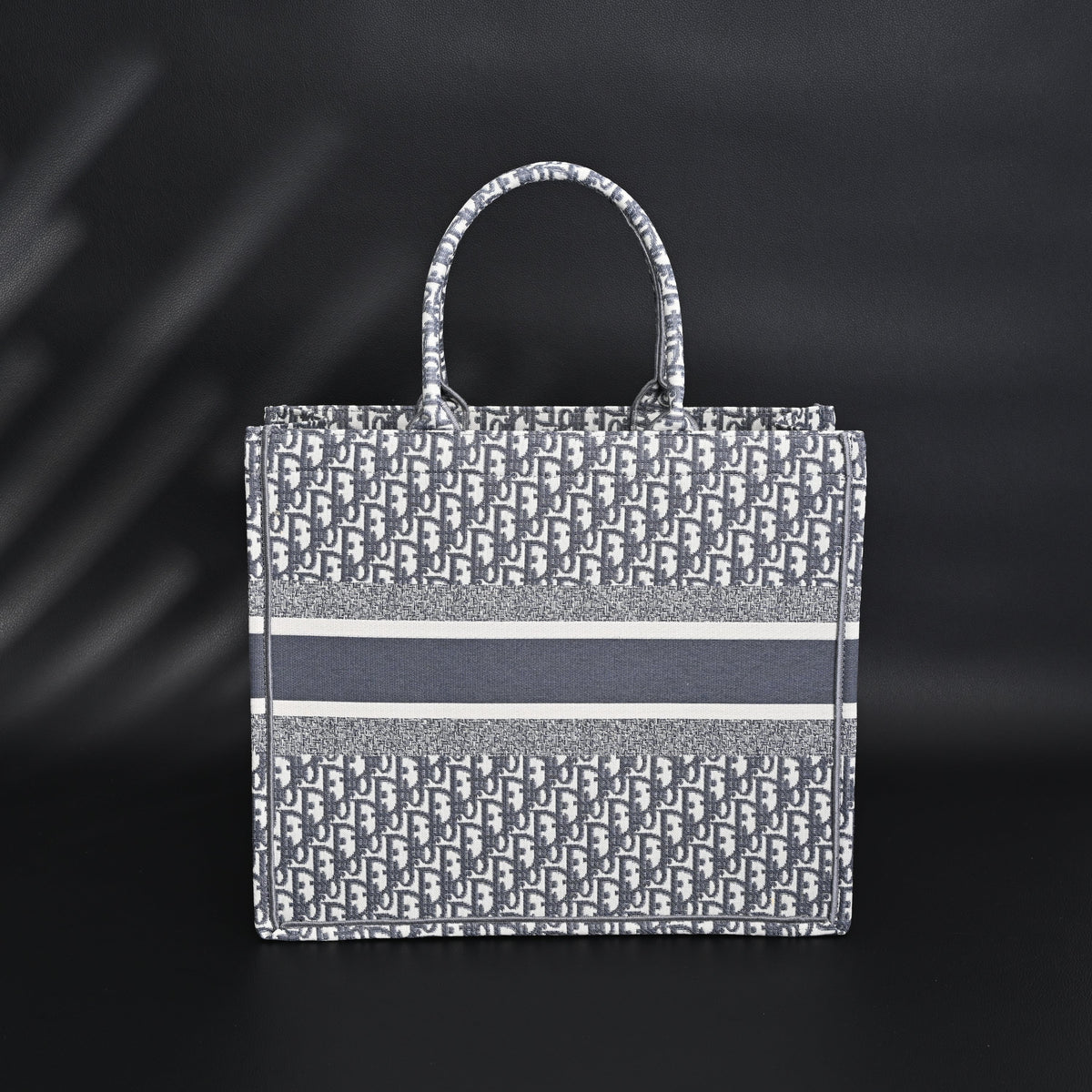 Christian Dior Large Book Tote – Grey Oblique Embroidery