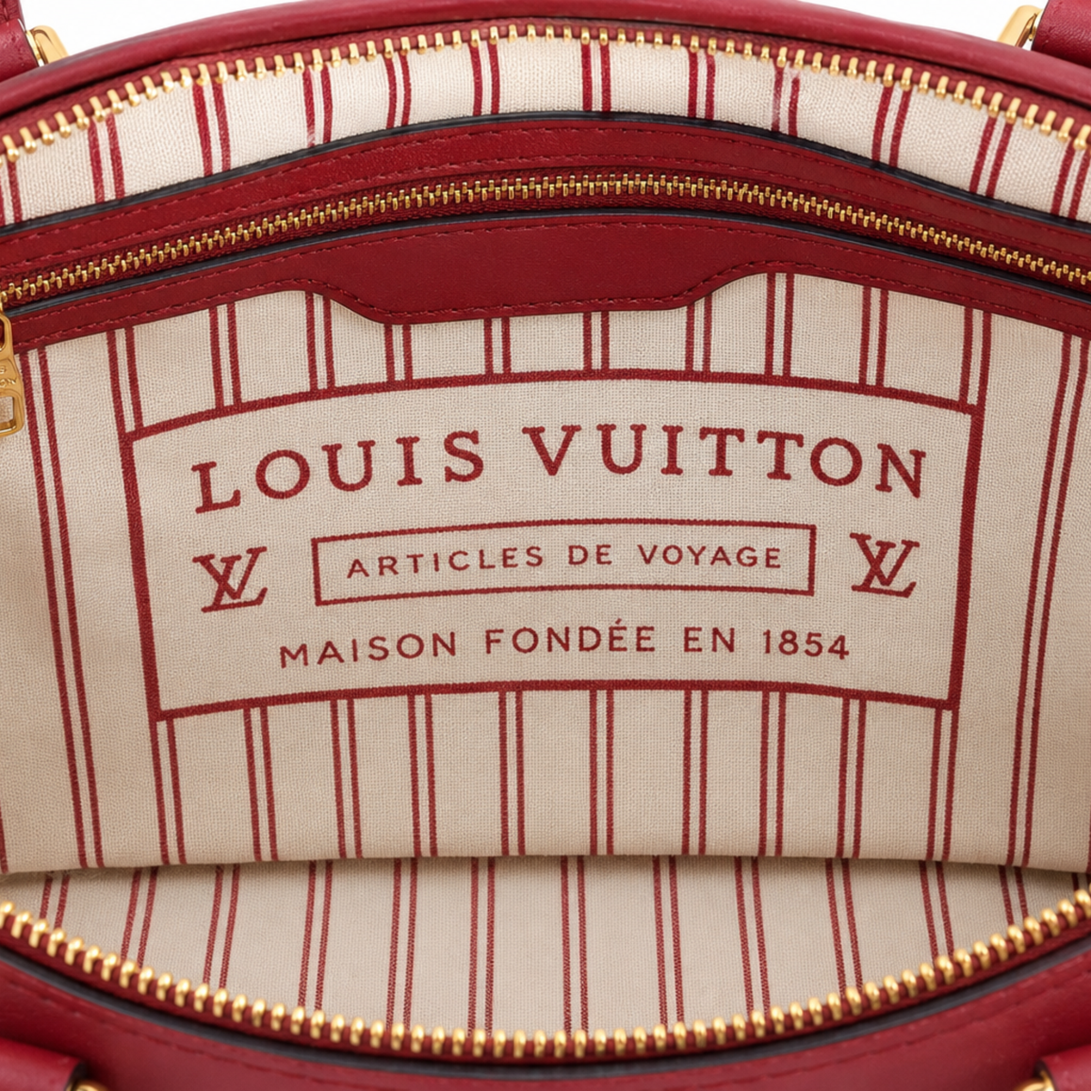 Louis Vuitton Cat Charm Speedy 30 Satchel-Red Wine